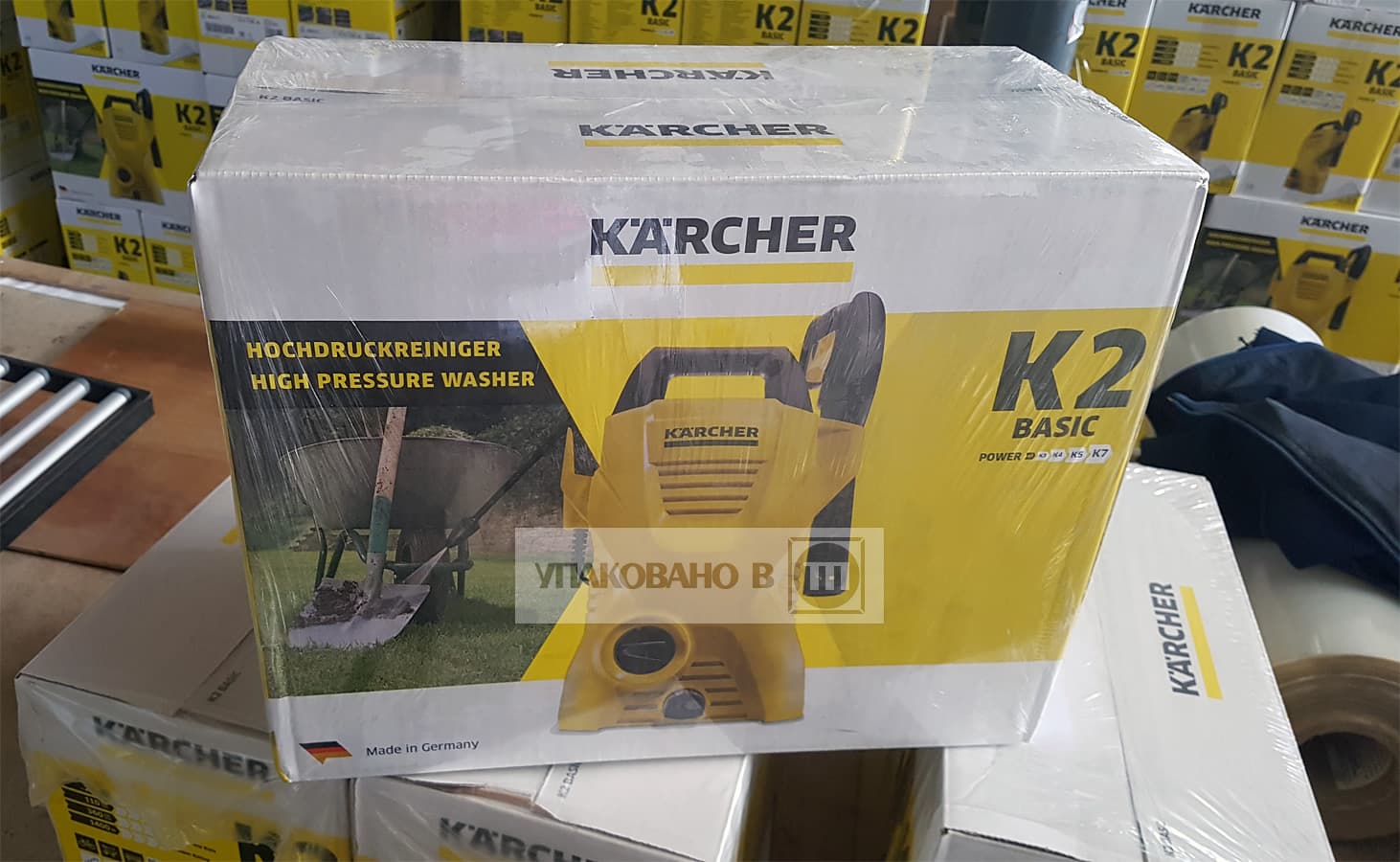 Термоусадочная упаковка коробки с минимойкой KARCHER