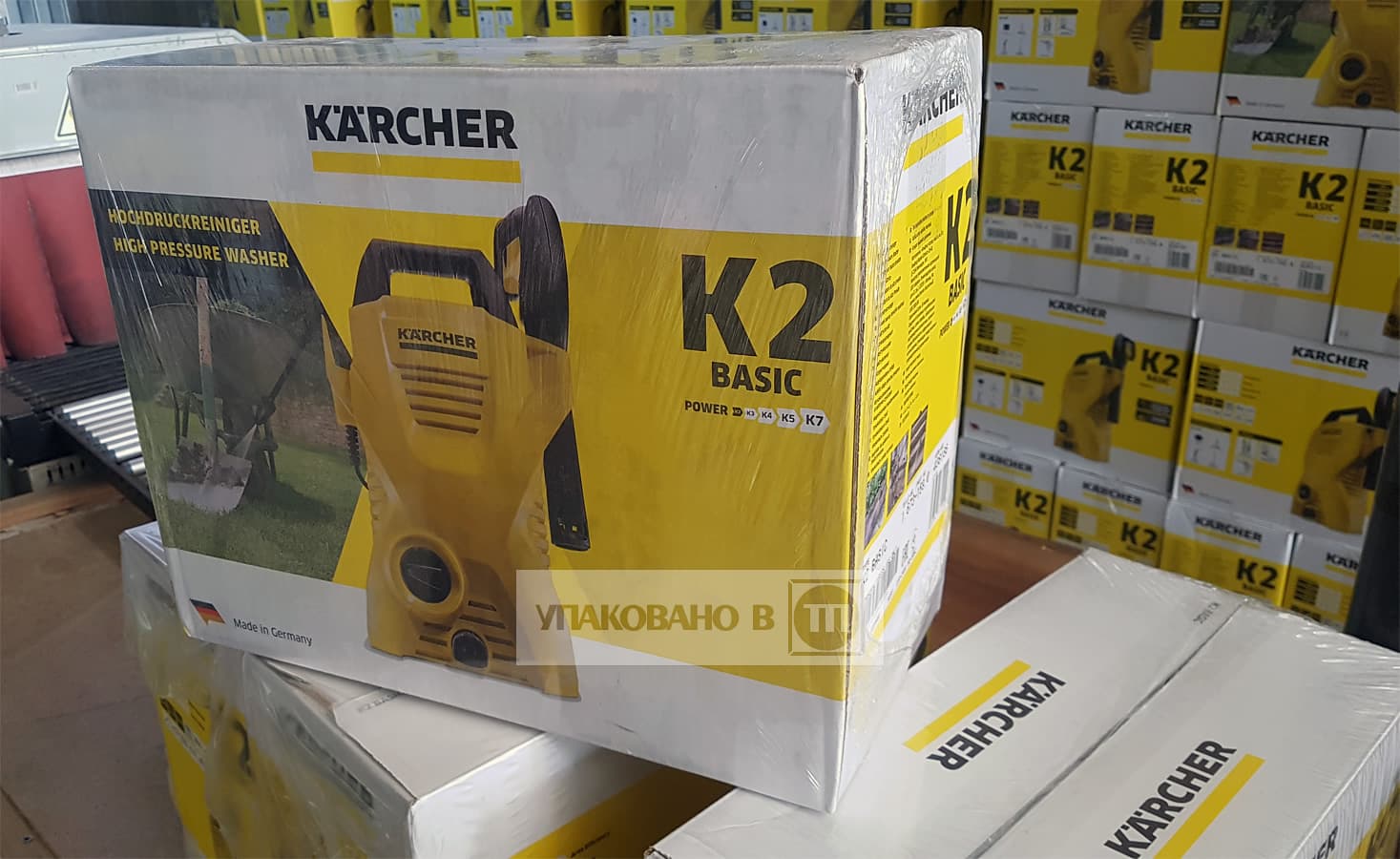 Термоусадочная упаковка коробок с минимойками KARCHER